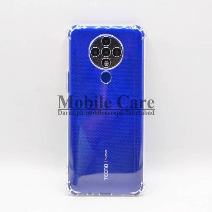 Tecno Spark 6 Back Cover Transparent Extra Bumper Anti Shock Soft Crystal Clear Case For Tecno Spark 6