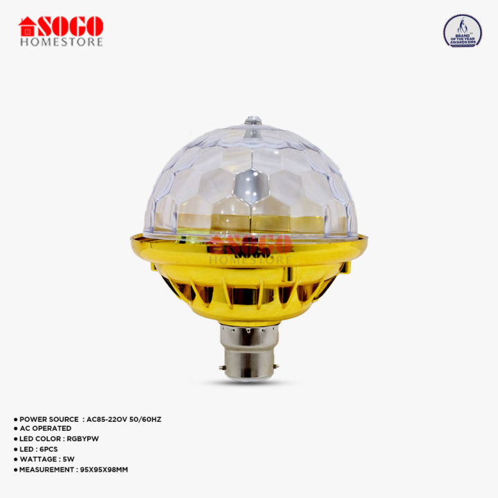 Sogo Revolving UFO Style 6 LED Bulb (B22) Pin Type