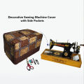 Sewing Machine Cover Made By Dual Layer Cotton Polyster Filling Quilted Fabric Washable Stuff. 