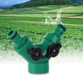 Two Way Pipe Divider Hose Splitter Garden Water Tap Adapter With Valve. 