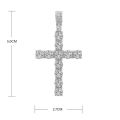 Men Women Hip Hop Cross Pendant Necklace With 4mm Zircon Tennis Chain Iced Out Exquisite Bling Jewelry Fashion Trendy Creative. 