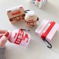 3D Summer Drinks Strawberry Banana Milk For Apple AirPods 2 Pro Case Silicone Headphone Wireless Bluetooth Earphone Cover. 