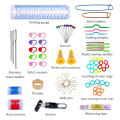 100Pcs Crochet Hook Set with Yarn Knitting Needles Sewing Tools Knit Gauge DIY Craft Tools Kit (Blue). 
