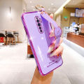 For OPPO Reno2 F / OPPO Reno 2F Cover [Neck Lanyard + Wrist Strap] Fashion Plating Bumper Stand Phone Case Camera Lens Protection Soft TPU Silicone Shockproof Protective Back Cover. 