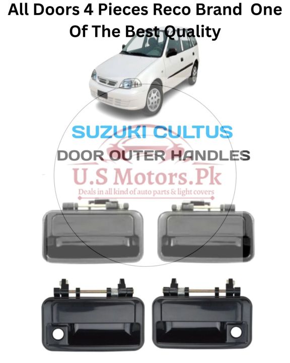 Suzuki Cultus Outer Handle - Door Opener Handle - Reco Brand 4 Piece Set