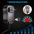 SoulBay 12V Power Supply 24W Universal Charger Adjustable to DC 9V 7.5V 6V 5V 4.5V 3V 12 Volt 1A 1.5A 2A AC Adapter Replacement Cord for LED Strip Light Security Camera Speaker Router Keyboard, 5 FT uk import. 