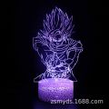 Cross-border exclusive supply of Dragon Ball series 3D table lamp creative gift visual three-dimensional light colorful touch LED night light. 