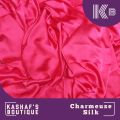KB Shocking Pink Color Charmeuse Silk / Shamooz Silk for Shirt or Trouser for ladies / Girls UnStitched Plain. 