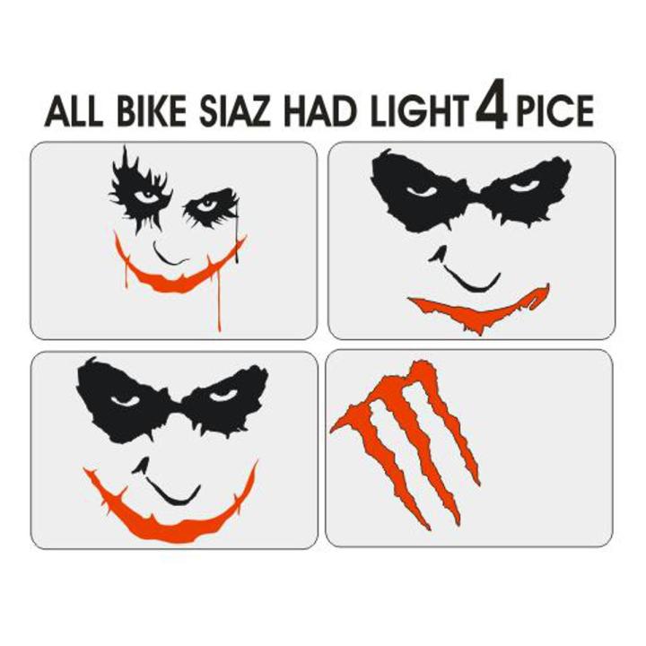 all bike had light joker 4 pice Pvc Sticker For Bikes,Cars,Laptop 0067