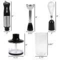 Hand Blender 3 in 1 Set Electric with Whisk & Chopper Plus Bowl & Beaker Plus Turbo | Great for Soup Sauces & Baby Food | | Black & Stainless Steel Blenders for Kitchen Low Noise Hand Blender Easy to Clean Stick Blender Blends, Purees, Crushes Iceb3 in 1. 