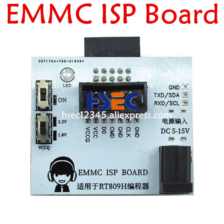 Customized EMMC ISP Board for RT809H Programmer EMMC Adapter DC 5-15V Fast Reading Writing Speed Smart Calculator Chip