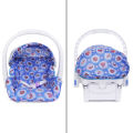 3 in 1 Mama Love Carry Cot With Base For New Born Baby Premium Quality Rocker & Sleeping Carrier Seat Easily Carry Car Seat Gear With Safety Mosquitto Net, Sun Canopy & Adjustable Handle Bar Rocker Seat With Storage Compartment New Born Kid Assorted Print. 