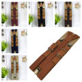 Vintage Style Suspenders British Style 2.5CM Adult Strap Fashion Unisex 3 Clips Leather Suspenders Drawing Process Clips B0812. 