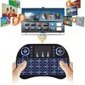 Wireless Mini Keyboard Remote Control Touchpad Mouse Combo Controller with RGB Backlit for Android TV Box Smart TV with OS+USB PC Computer Laptop Window OS HTPC Home Theater PC + USB 2.4GHz Dongle. 
