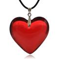 Y2K Red Heart Pendant Necklaces Chunky Glass Puffy Heart Choker Necklace for Women Jewelry Gifts for Teen Girls. 