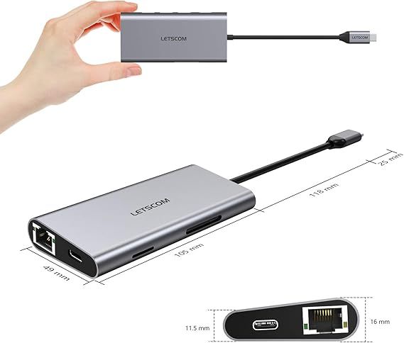 LETSCOM%20USB%20C%20Hub,%208-in-1%20USB%20C%20Adapter%20including%20Ethernet%20Port%20and%204K%20HDMI%20Port%20-%20Image%206