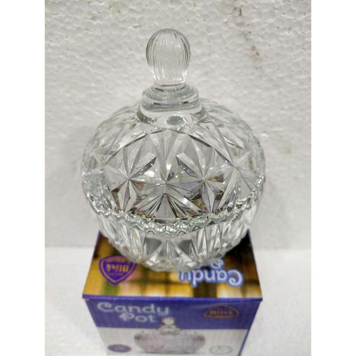 Glass Decorative Sugar Candy Pot Large Transparent