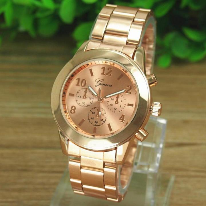 New Geneva Ladies Women Girl Unisex Stainless Steel Quartz Wrist Watch - intl