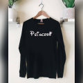 Princess Summer Round Neck Black Full Sleeves Printed T Shirts For Girls Women & Ladies. 