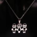 3 Boys 2 Girl Family Stainless Steel Chain Necklaces For Silver Color Statement Necklace Jewelry Collar Hombre N371s01. 