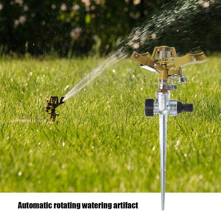 Adjustable Rotate Watering Sprinkler Garden Metal Irrigation System - Water-Saving Garden Sprinkler - Adjustable Rotating Lawn Irrigation System for Garden Yard