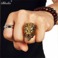 Hot Selling Lion Head Shaped Rings Noble Rings for Men Vintage  Antique Gold Ring For Men Whole Sale Price. 