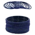 Navy Blue | 24 pieces/ 2 Dozen velvet glass bangles of all sizes ( do, sawa do , dhai ). 
