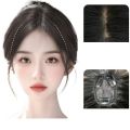 Side Fringe 3D Middle Part Bangs Natural Invisible Hairpieces with Toupee Top Hair Bangs Full Cover Hair Extensions Fake Bangs Women. 