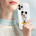 UCUC for Realme C21 Back Cover + Free Lanyard Hoodie Mouse Luxury 6D Plating Case Side Pattern Soft Silicone Square Mobile Phone Cases. 