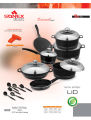 Sonex italiaGift pack Non Stick (with steel lid) 20 PIECES Cookware Set. 
