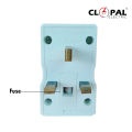 Clopal 13A Flat 3 Pin Multi Plug & Socket with Fuse Protection. 
