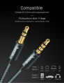 AUX cable for car and speakers Male to Male Headphones music 1.5 Meter 3.5mm L-Shaped Spring  Male to Male For Headphones Or Car Stereo -Black. 