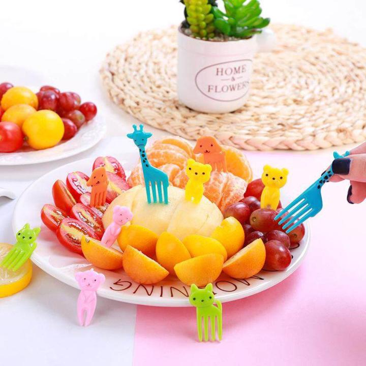 RHS Online 10PCS Animals Food Picks And Forks Lovely Fruit Picks Bento Party Decoration