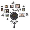 Sarte High quality 3D Wooden Wall Hanging Family Clock Tree | Flower Shape Wall Clock |  For Living Rooms and Bedrooms | Wooden Vintage Scenery For Gift Items and For Offices Decor. 