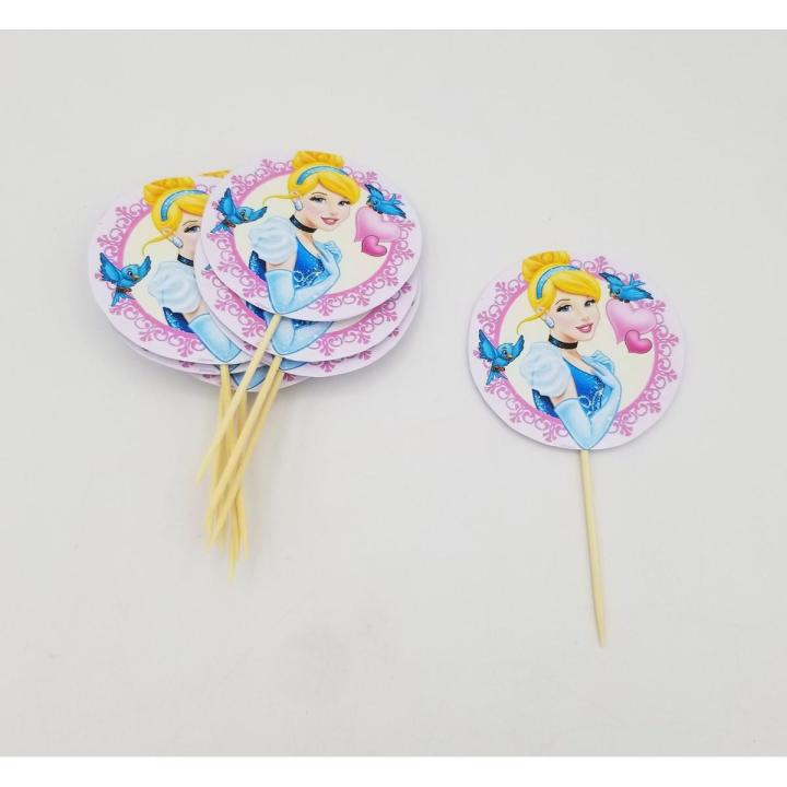 CINDERELLA THEME CUPCAKE TOPPER - PACK OF 10 CUPCAKE TOPPERS - CINDERELLA CUPCAKE TOPPERS
