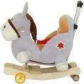 Plush Horse 2 in 1 Rocker with Wheels & Handle. 