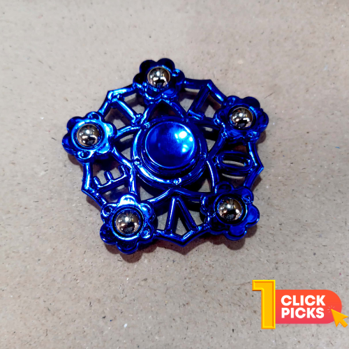 Shiny Blue Metal Spinner with Plastic Case -  For Kids