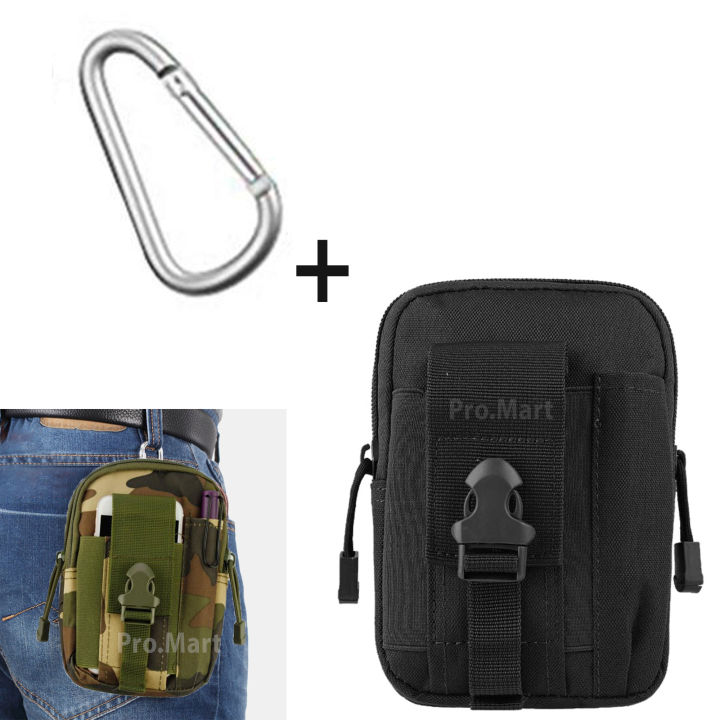 Pack of 2- Aluminum Hanging Hook And Small Backpack Buckle Belt Waist Pouch Bag for Mobile Other Accessories