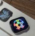 Series 11 Style Smart Watch with 2 Straps & Wireless Charging | Black & Silver Straps | Touch Display. 