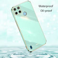 Biruiqu for Realme C21Y  Back Cover Luxury 6D Plating Frame Shiny Bling Phone Pounch Soft Silicone Square Phone Case. 