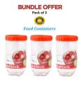 Pack of 3 Multipurpose Interlock Food Container Storage Jars 750 ml Refrigerator Container. 