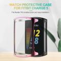 Pink Plated Case for Fitbit Charge 5 Screen Protector Full Coverage Soft TPU Protective Screen Cover Bumper Frame Accessories. 