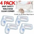 4(PCS) Silicone Table Corner Protector for Kids Safety Table Corner Covers for Glass Table - Baby Safety Equipment. 