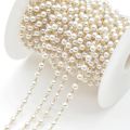 Pearl Chain Link 8mm Ball Pearl golden Necklace Chains Bulk with Spool for Jewelry Making DIY Craft Bracelet Choker handmade chain. 