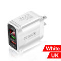 USB Fast Charging 2-port LED Display Wall Charger. 