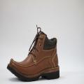 Tan Leather Desert Boots with Contrast Threading for Men - 100 % Leather. 