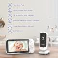 Hubble Connected Nursery View Premium Twin Cameras Video Baby Monitor with 5 Inch Screen, Infrared Night Vision, Split Screen, Digital Zoom and Room Temperature Sensor Baby Monitor Camera. 