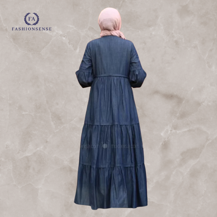 FashionSense%20%20Stay%20Cool%20and%20Fashionable%20This%20Summer%20with%20Navy%20Blue%20Unlined%20Denim%20Lyocell%20Abaya%20with%20Three%20Frill%20Style%20-%20Image%206