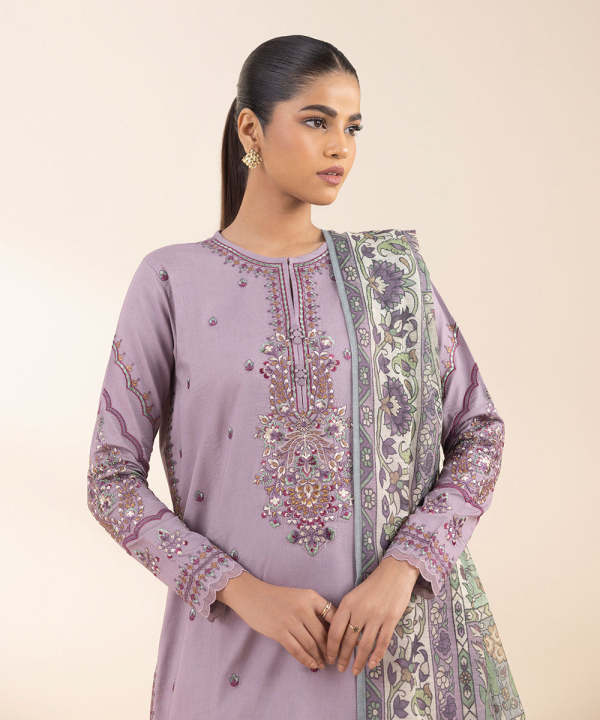 Zuri Pret Embroidered Lawn 3 Piece Suit Safinaz JK-19 Grey