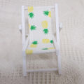 HelloWorld Foldable Deckchair Realistic Mini Wooden Deckchair DIY Decoration. 